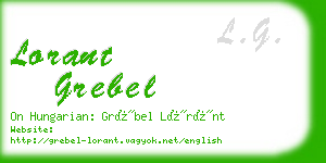 lorant grebel business card